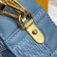 Louis Vuitton LV Women Troca PM Handbag Glacier Blue Damier Quilt Lambskin