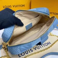 Louis Vuitton LV Women Troca PM Handbag Glacier Blue Damier Quilt Lambskin