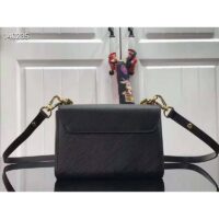 Louis Vuitton LV Women Twist MM Handbag Black Epi Grained Leather