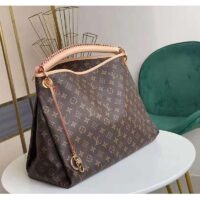 Louis Vuitton Unisex Artsy MM Monogram Coated Canvas Natural Cowhide Leather