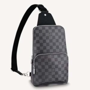 Louis Vuitton Unisex Avenue Sling Bag Coated Damier Graphique Canvas Textile Lining