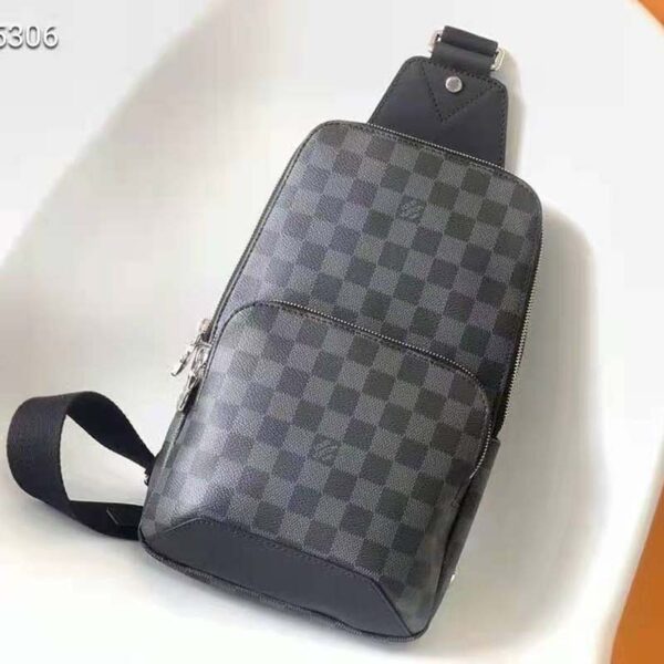 Louis Vuitton Unisex Avenue Sling Bag Coated Damier Graphique Canvas Textile Lining (3)