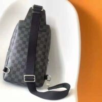 Louis Vuitton Unisex Avenue Sling Bag Coated Damier Graphique Canvas Textile Lining