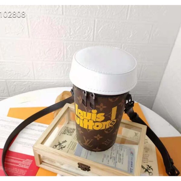 Louis Vuitton Unisex Coffee Cup Pouch Vintage Monogram Coated Canvas Cowhide Leather (3)