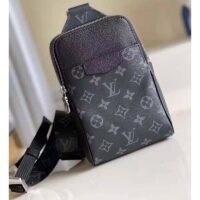 Louis Vuitton Unisex Outdoor Sling Bag Taigarama Noir Black Coated Canvas Cowhide Leather