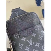 Louis Vuitton Unisex Outdoor Sling Bag Taigarama Noir Black Coated Canvas Cowhide Leather