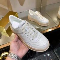 Gucci GG Unisex GG Embossed Sneaker White GG Embossed Leather with Smooth Leather