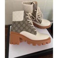 Gucci GG Women’s GG Ankle Boot Beige Ebony GG Supreme Canvas 7 cm Heel