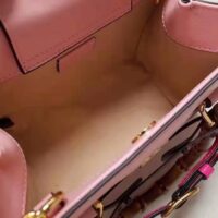 Gucci Women Gucci Diana Mini Tote Bag Pastel Pink Leather Double G