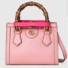 Gucci Women Gucci Diana Mini Tote Bag Pastel Pink Leather Double G