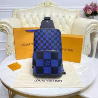 Louis Vuitton LV Unisex Avenue Slingbag Navy Blue Black Damier Infini 3D Cowhide