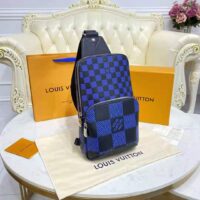 Louis Vuitton LV Unisex Avenue Slingbag Navy Blue Black Damier Infini 3D Cowhide