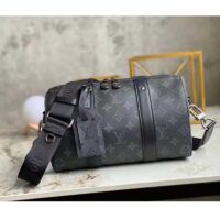 Louis Vuitton LV Unisex City Keepall Monogram Eclipse Monogram Eclipse Reverse Coated Canvas