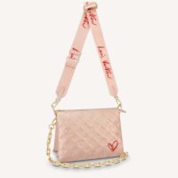 Louis Vuitton LV Unisex Coussin PM Handbag Dragée Light Pink Monogram Embossed Puffy Lambskin