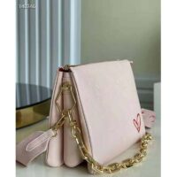 Louis Vuitton LV Unisex Coussin PM Handbag Dragée Light Pink Monogram Embossed Puffy Lambskin