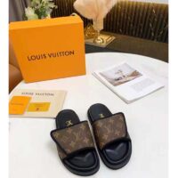 Louis Vuitton LV Unisex Miami Mule Ebene Monogram Canvas Velcro Strap