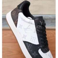 Louis Vuitton LV Unisex Rivoli Sneaker Ebene Monogram Canvas Rubber Black Calf Leather