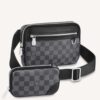 Louis Vuitton LV Unisex Scott Messenger Damier Graphite Coated Canvas Cowhide Leather