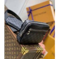 Louis Vuitton LV Unisex Scott Messenger Damier Graphite Coated Canvas Cowhide Leather