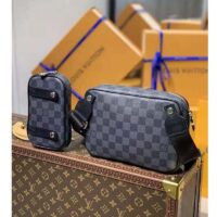 Louis Vuitton LV Unisex Scott Messenger Damier Graphite Coated Canvas Cowhide Leather