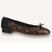 Louis Vuitton LV Women Joy Ballerina Black Patent Monogram Canvas Lambskin