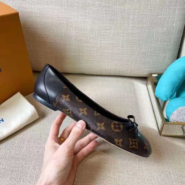 Louis Vuitton LV Women Joy Ballerina Black Patent Monogram Canvas Lambskin (10)