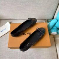 Louis Vuitton LV Women Joy Ballerina Black Patent Monogram Canvas Lambskin