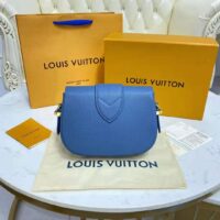 Louis Vuitton LV Women LV Pont 9 Soft MM Handbag Bleu Général Rouge Grained Calfskin