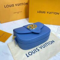 Louis Vuitton LV Women LV Pont 9 Soft MM Handbag Bleu Général Rouge Grained Calfskin