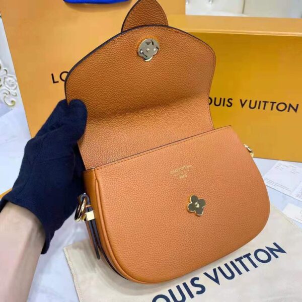 Louis Vuitton LV Women LV Pont 9 Soft MM Sienne Dorée Mocaccino Grained Calfskin Smooth Cowhide (4)