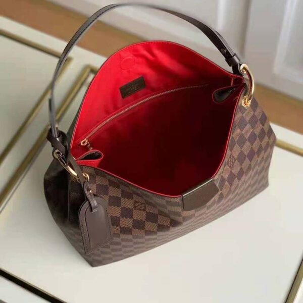 Louis Vuitton Women Graceful PM Hobo Brown Damier Ebene Coated Canvas (7)