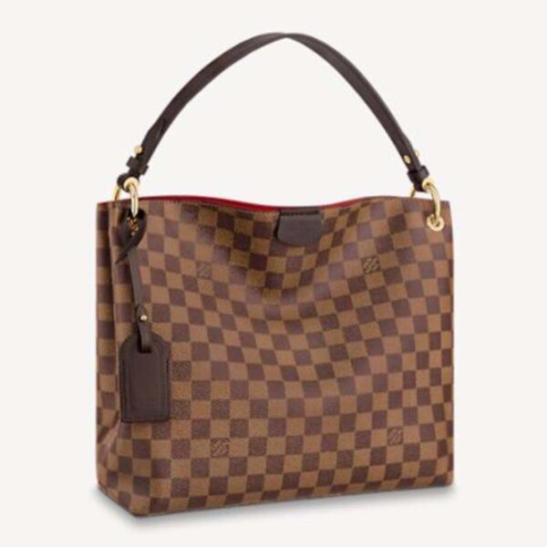 Louis Vuitton Women Graceful PM Hobo Brown Damier Ebene Coated Canvas