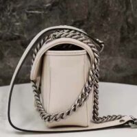 Gucci Women GG Marmont Mini Shoulder Bag White Double G Matelassé