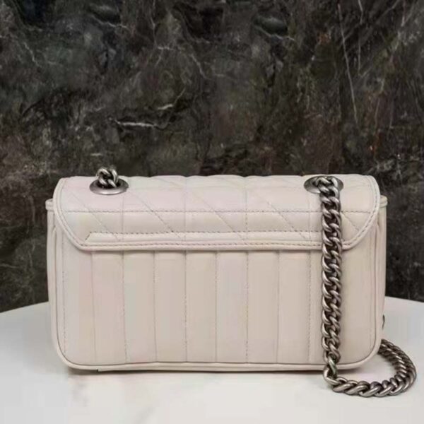 Gucci Women GG Marmont Mini Shoulder Bag White Double G Matelassé (14)