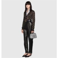 Gucci Women GG Marmont Mini Top Handle Bag Grey Matelassé Leather