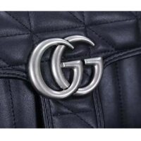 Gucci Women GG Marmont Small Shoulder Bag Black Matelassé Double G