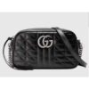 Gucci Women GG Marmont Small Shoulder Bag Black Matelassé Leather