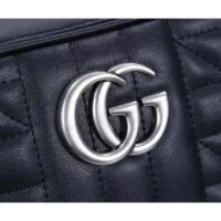 Gucci Women GG Marmont Small Shoulder Bag Black Matelassé Leather