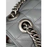 Gucci Women GG Marmont Super Mini Bag Grey Double G Matelassé