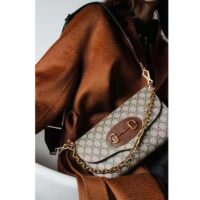 Gucci Women Horsebit 1955 Small Bag Beige Ebony GG Supreme Canvas (1)