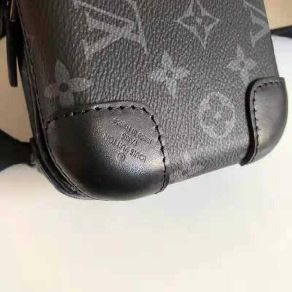 Louis Vuitton LV Unisex Horizon Clutch Monogram Eclipse Coated Canvas Textile Black Cowhide (1)