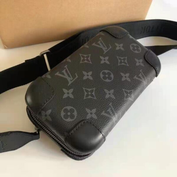 Louis Vuitton LV Unisex Horizon Clutch Monogram Eclipse Coated Canvas Textile Black Cowhide (4)