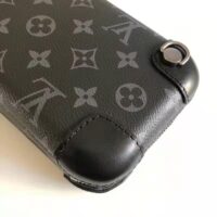 Louis Vuitton LV Unisex Horizon Clutch Monogram Eclipse Coated Canvas Textile Black Cowhide