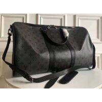 Louis Vuitton LV Unisex Keepall Bandoulière 50 Monogram Eclipse Reverse Coated Canvas