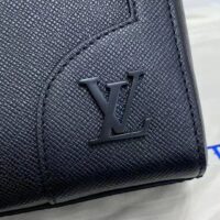 Louis Vuitton LV Unisex Slim Briefcase Black Taiga Cowhide Leather (1)