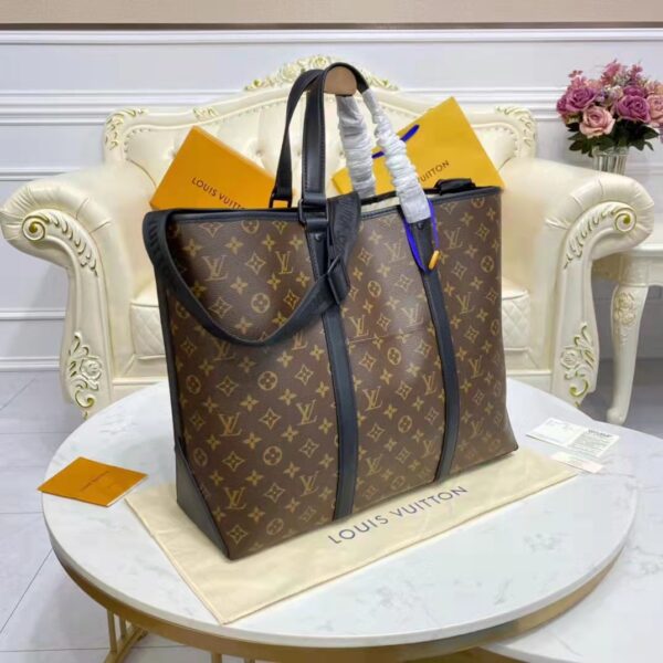 Louis Vuitton LV Unisex WeekEnd Tote GM Monogram Canvas Cowhide Leather (7)