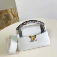 Louis Vuitton LV Women Capucines Mini Handbag White Taurillon Leather