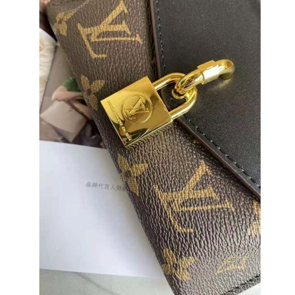 Louis Vuitton LV Women Padlock On Strap Bag Black Monogram Coated Canvas Cowhide Leather (11)