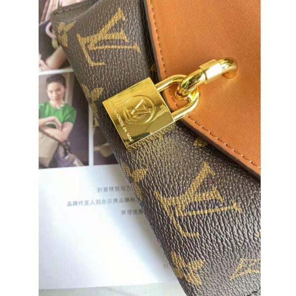 Louis Vuitton LV Women Padlock On Strap Bag Caramel Monogram Coated Canvas Cowhide Leather (6)