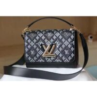 Louis Vuitton LV Women Since 1854 Twist MM Handbag Gray Embroidered Calfskin